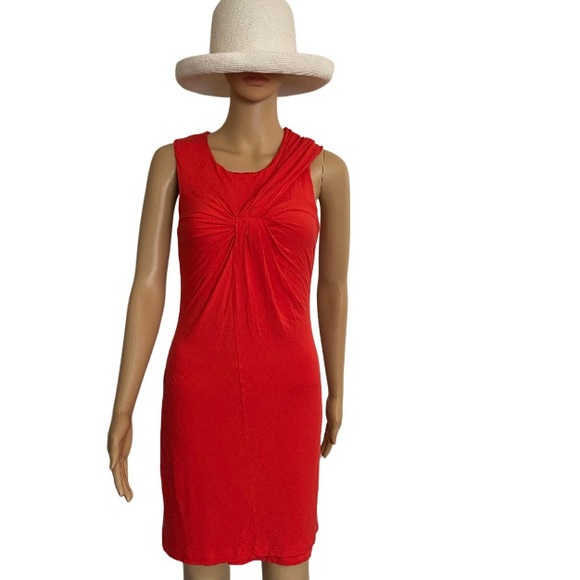 CALVIN KLEIN  Bodycon Red Midi Dress Size 4 - Picture 1 of 3